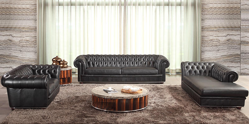现代简约风格背靠拉扣弧形扶手沙发的家具详细介绍
