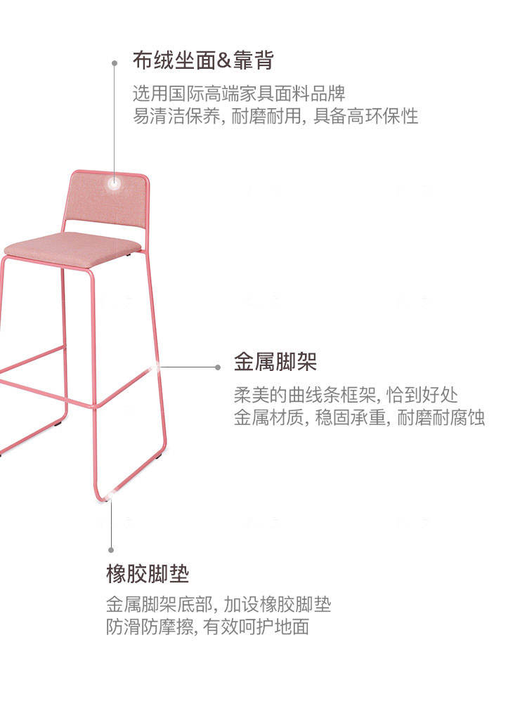色彩北欧风格小天鹅吧椅的家具详细介绍