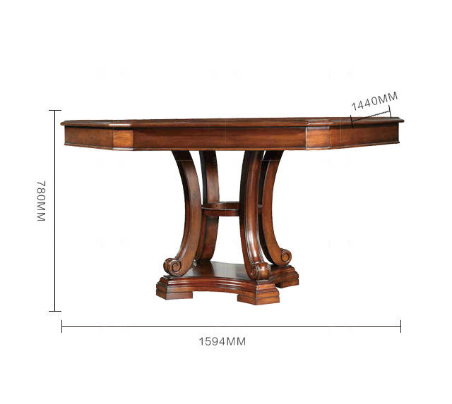 传统美式风格美式复古多边形餐桌的家具详细介绍