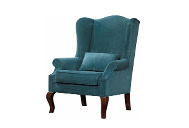 传统美式风格典雅青绒面休闲椅的家具详细介绍