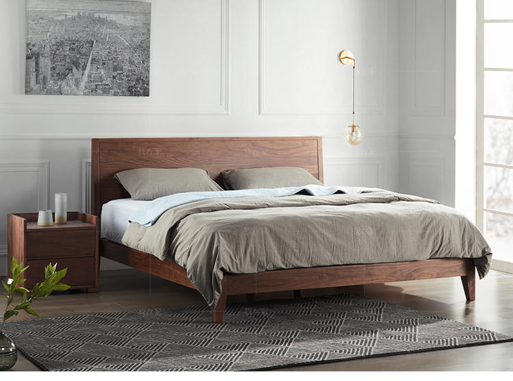 原木北欧风格流白双人床（样品特惠）的家具详细介绍