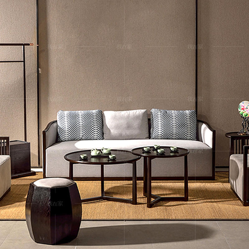 新中式风格抚圆沙发