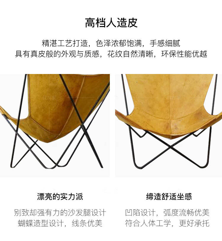 色彩北欧风格蝴蝶椅的家具详细介绍
