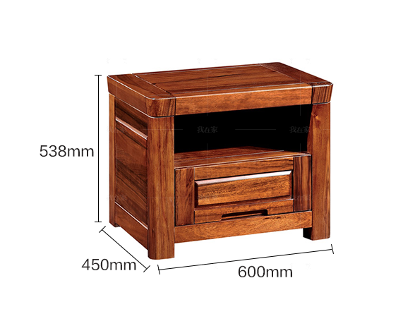 现代实木风格收纳床头柜（样品特惠）的家具详细介绍