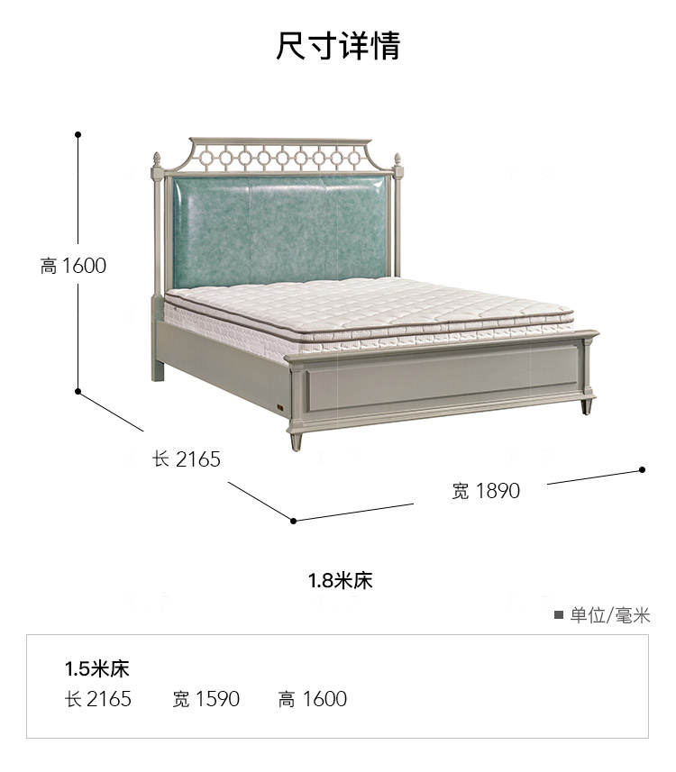 现代美式风格凯蒂斯双人床的家具详细介绍