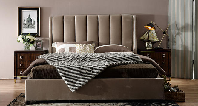 现代美式风格凯莉高背床的家具详细介绍