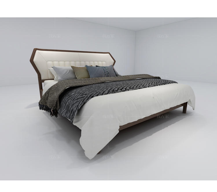 现代实木风格江桥双人床的家具详细介绍