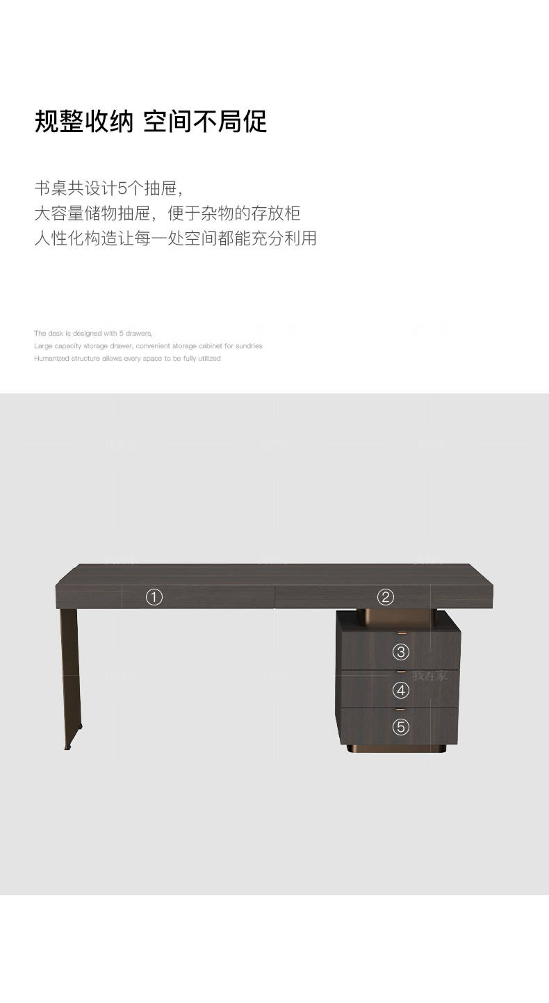 意式极简风格Carson书桌的家具详细介绍