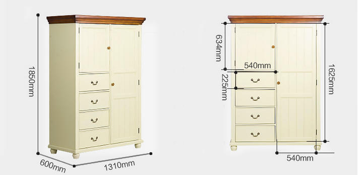 乡村美式风格道格拉斯二门衣柜的家具详细介绍