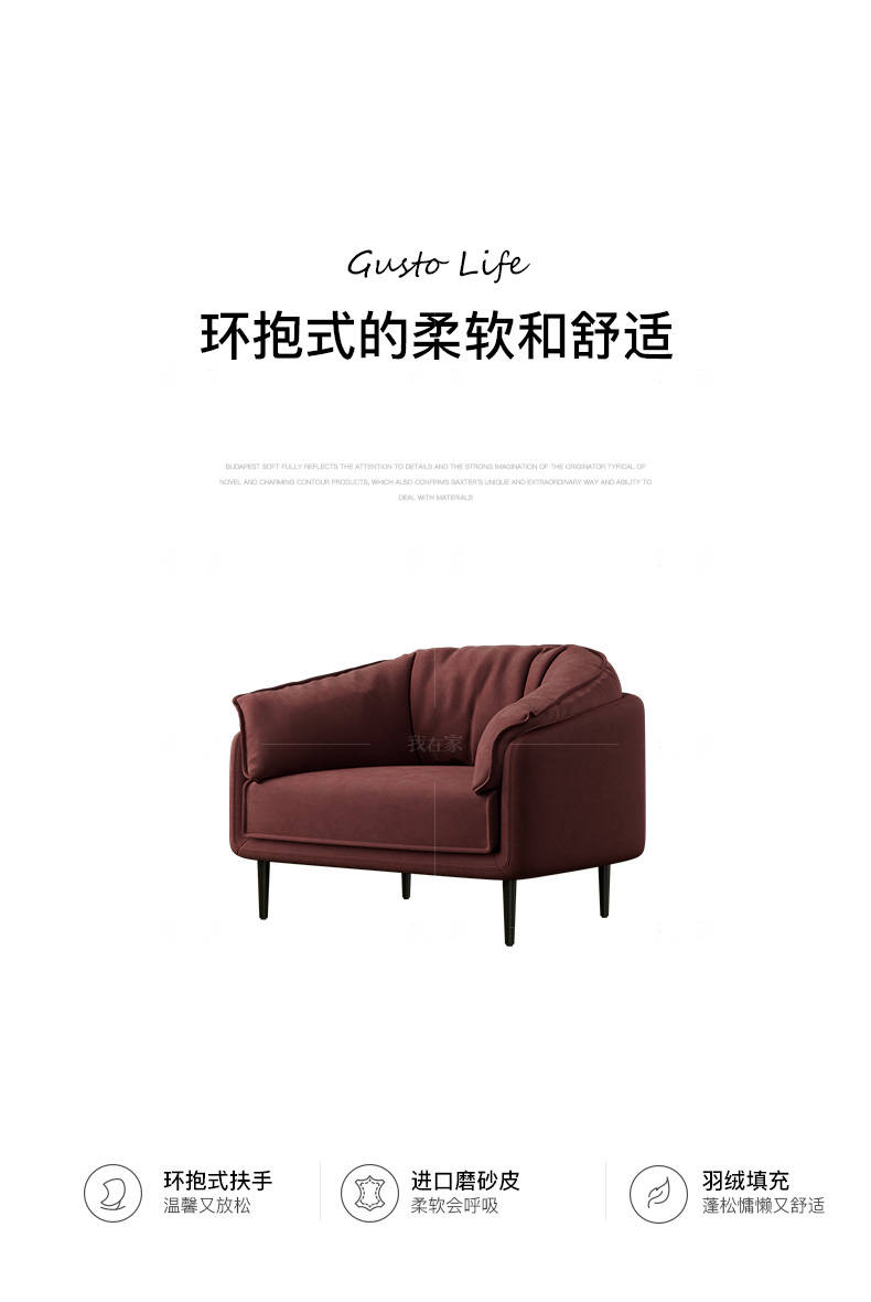 意式极简风格环抱真皮休闲椅的家具详细介绍