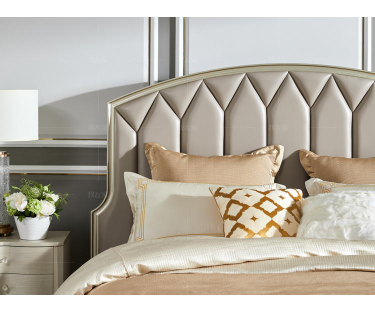 轻奢美式风格莫尔双人床的家具详细介绍
