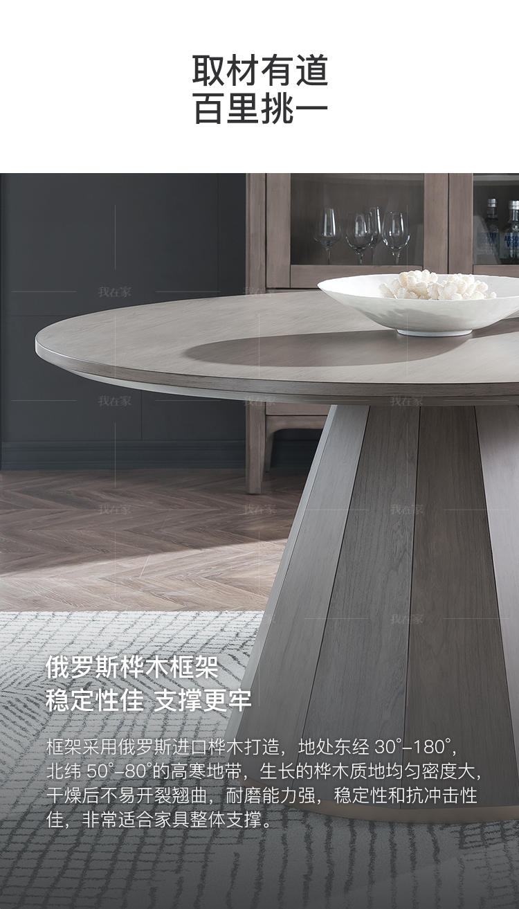 现代美式风格波兰特圆餐桌的家具详细介绍