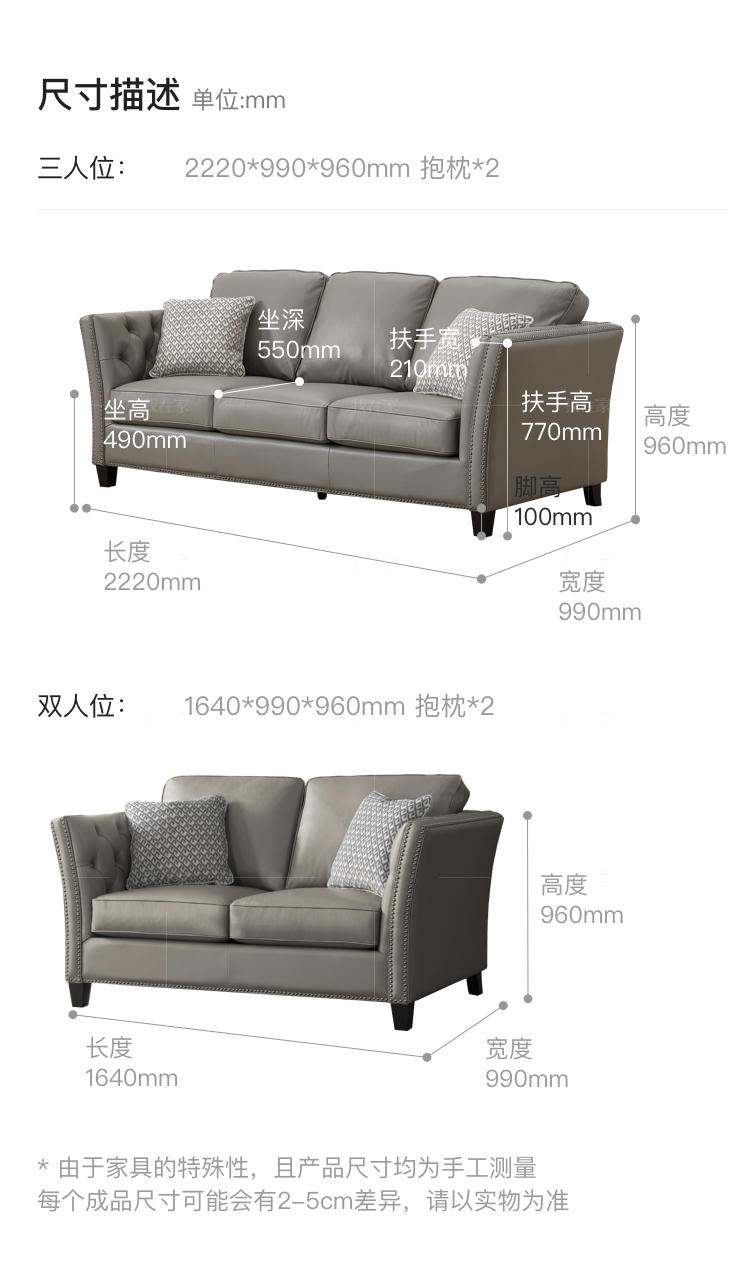 现代美式风格休斯顿真皮沙发的家具详细介绍