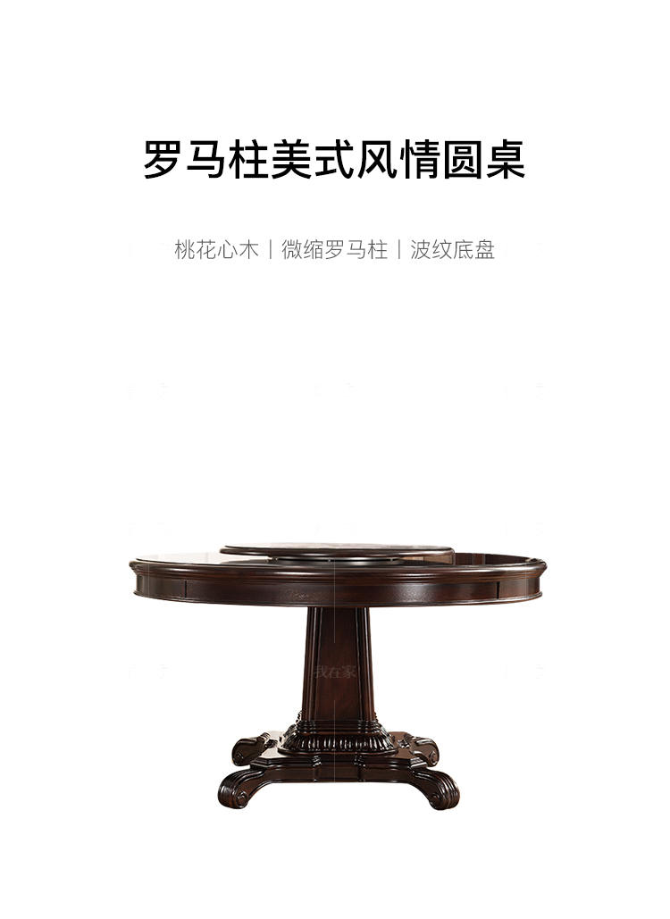 传统美式风格摩洛凯圆桌的家具详细介绍