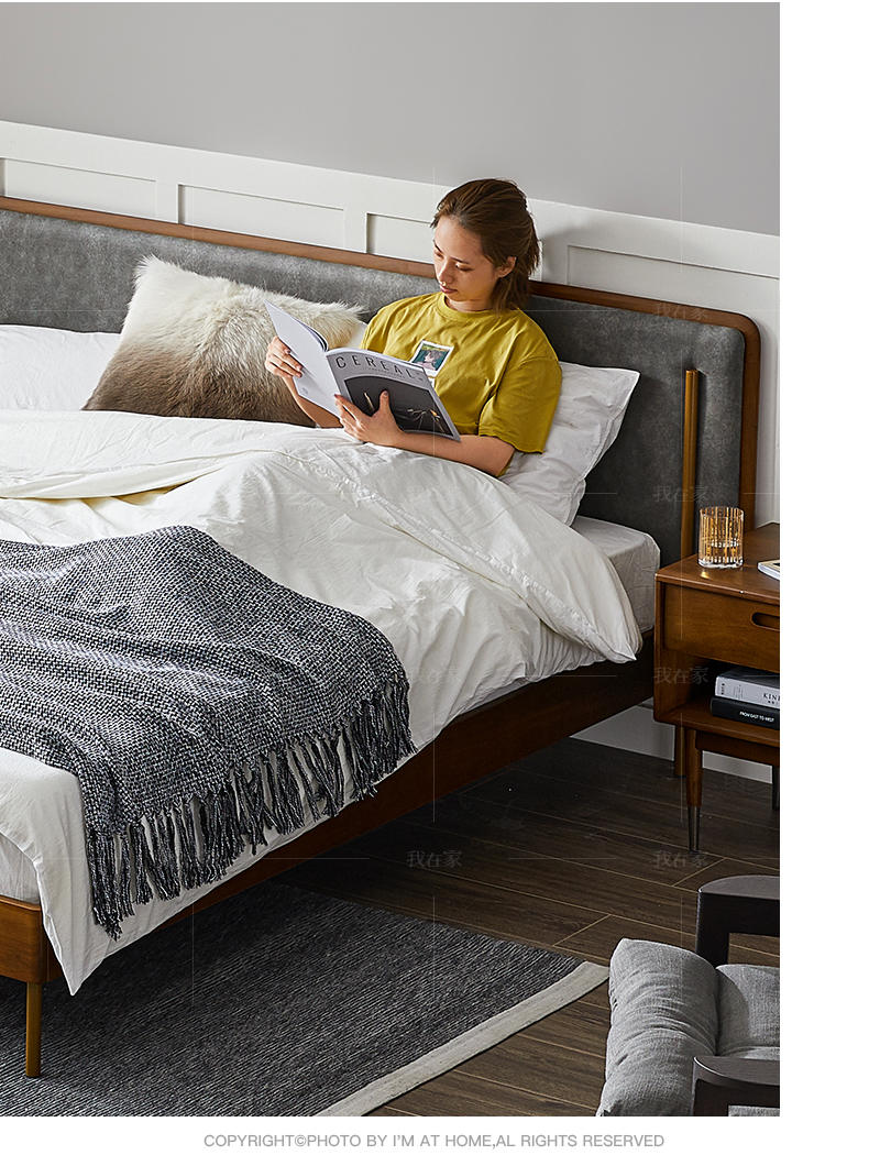 中古风风格艾斯堡双人床的家具详细介绍