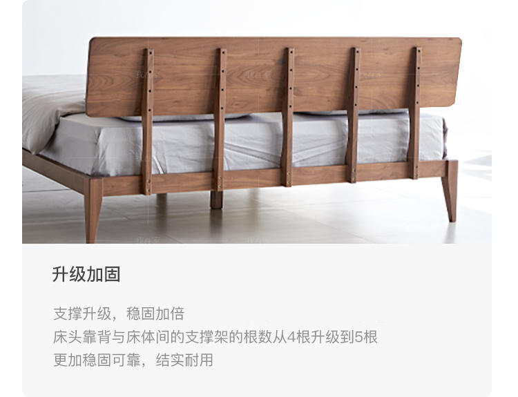 原木北欧风格自在双人床（样品特惠）的家具详细介绍