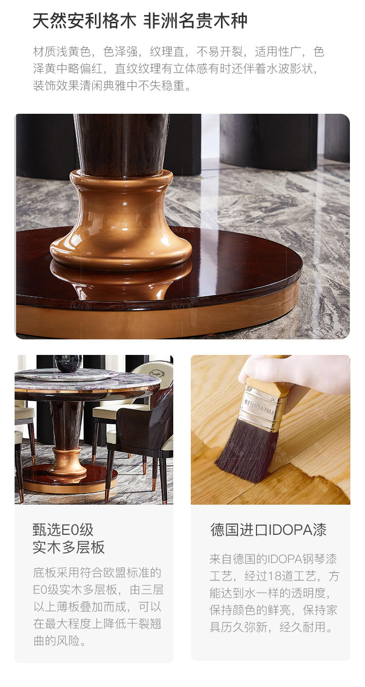 意式轻奢风格多瑙河圆餐桌的家具详细介绍