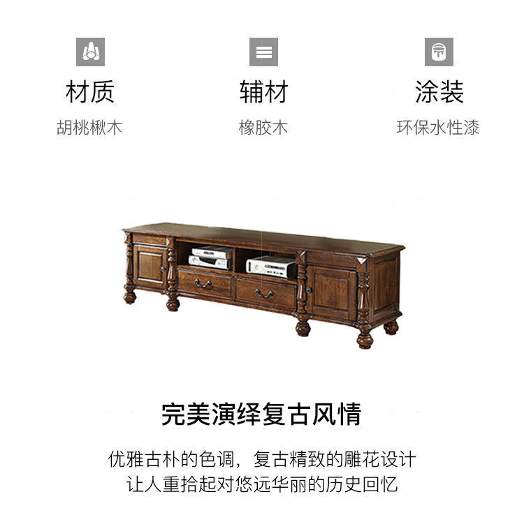 传统美式风格卡隆电视柜（A款）的家具详细介绍