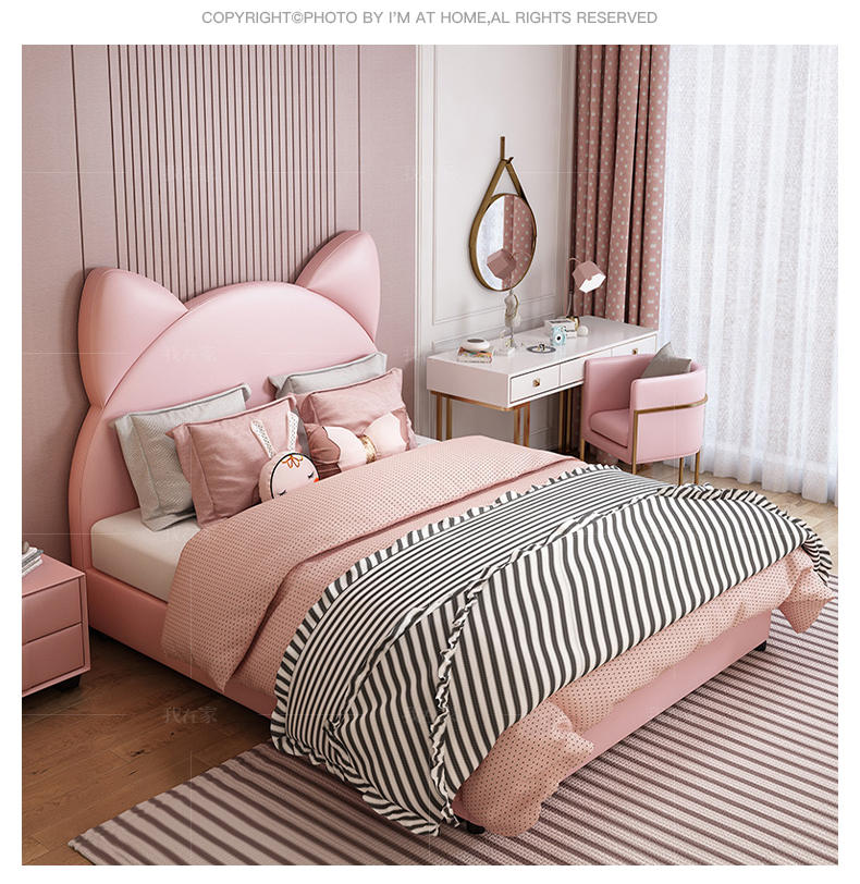 现代儿童风格软萌猫儿童床的家具详细介绍