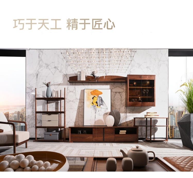 现代实木风格江桥组合电视柜的家具详细介绍