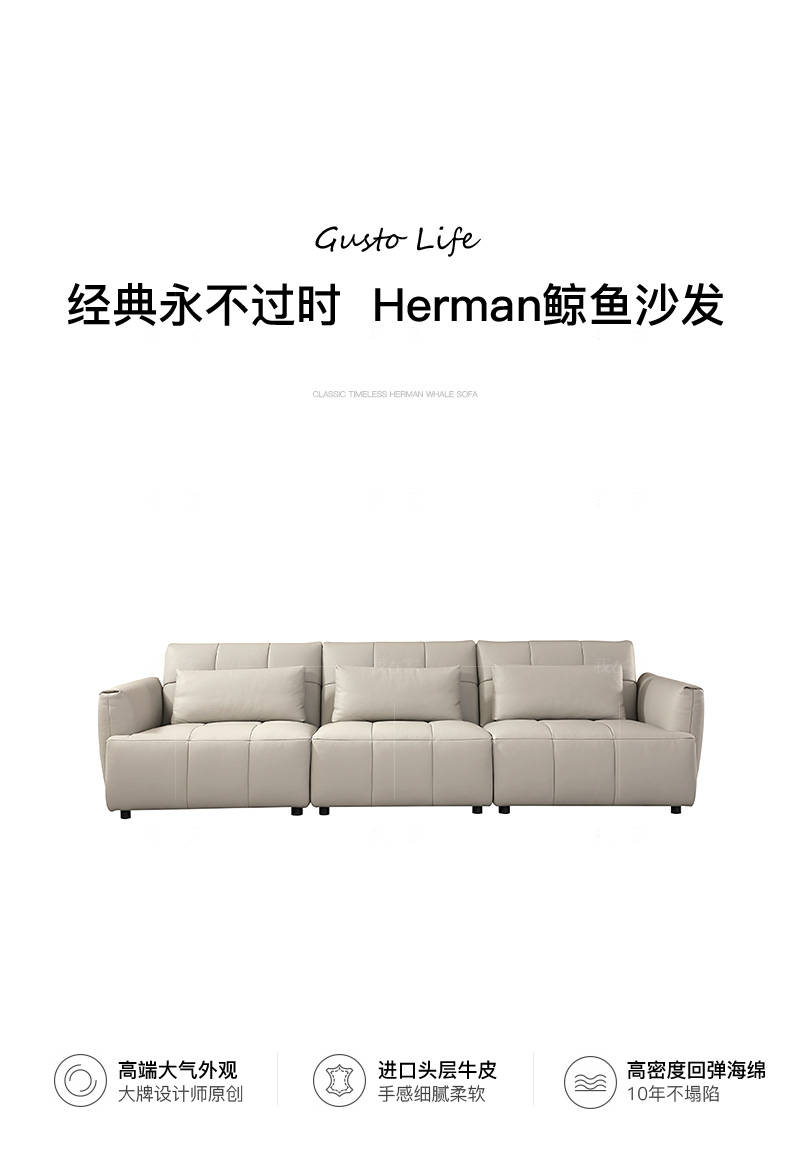 意式极简风格Herman鲸鱼沙发的家具详细介绍
