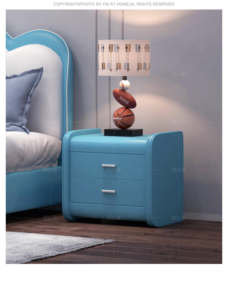 现代儿童风格哑铃儿童床头柜的家具详细介绍